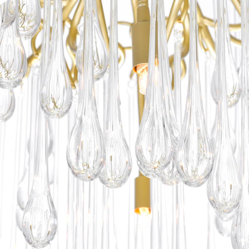 Anita 10 Light Chandelier With Gold Leaf Finish - Gold Leaf