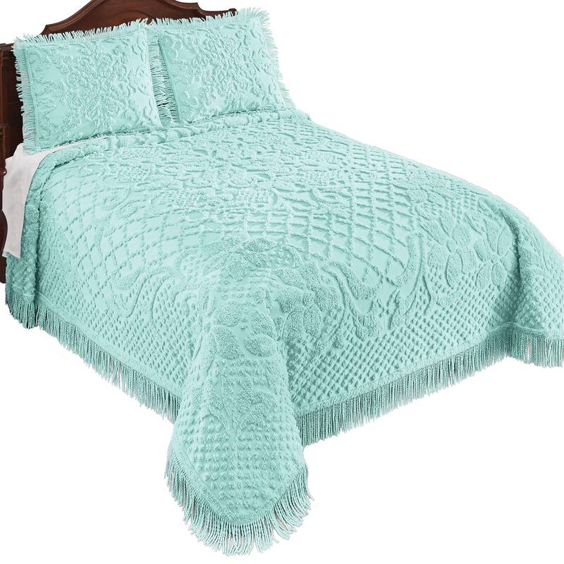 Soft & Luxurious Diamond Pattern Bella Chenille Bedspread