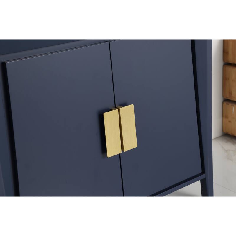 36" Larvotto Navy Blue Modern Bathroom Sink Vanity