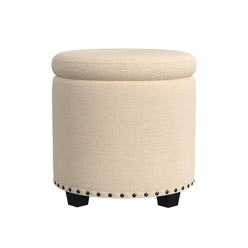 HomePop Storage Ottoman with Nailheads