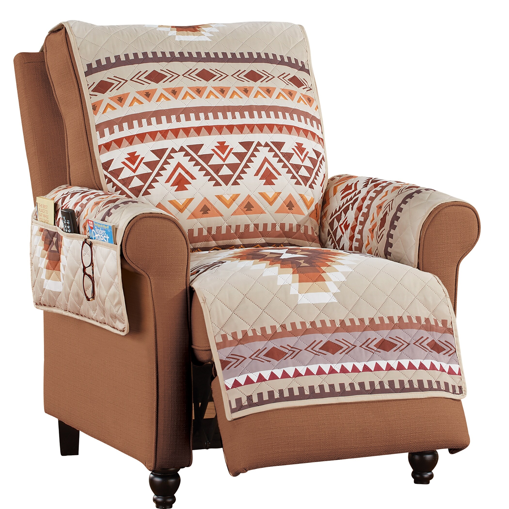 Collections Etc Quilted Turquoise Southwest Aztec Furniture Cover | Cyprus