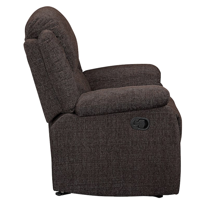 Brown Chenille Upholstered Glider Recliner