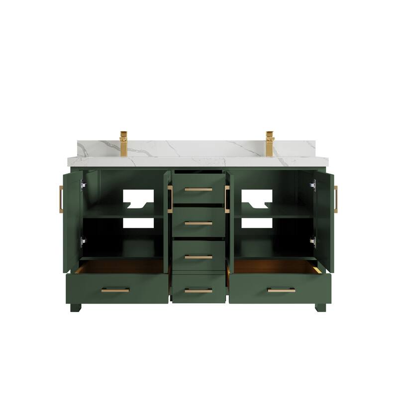 Willow Collections 60 in. W x 22 in. D Malibu Double Sink Bathroom Vanity with Countertop