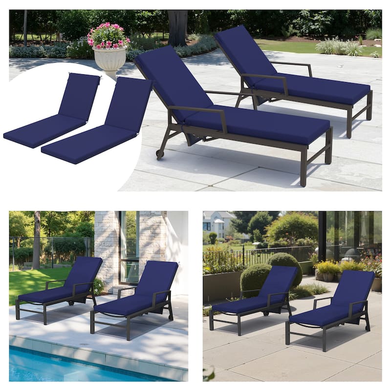 Outdoor Patio Chaise Lounge Cushion with Sunbrella