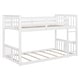 preview thumbnail 19 of 26, Twin over Twin Convertible Low Wood Floor Bunk Bed, Stackable and Detachable Bed Frames with Ladder for Kids, High Guardrail