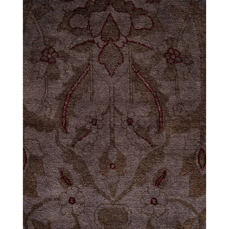 Overton Hand Knotted Wool Vintage Inspired Modern Contemporary Overdyed Gray Area Rug - 5' 10" x 9' 3"