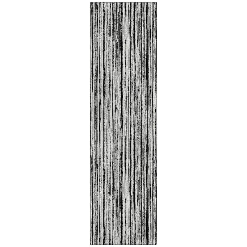 Machine Washable Indoor/ Outdoor Chantille Contemporary Stripes Rug