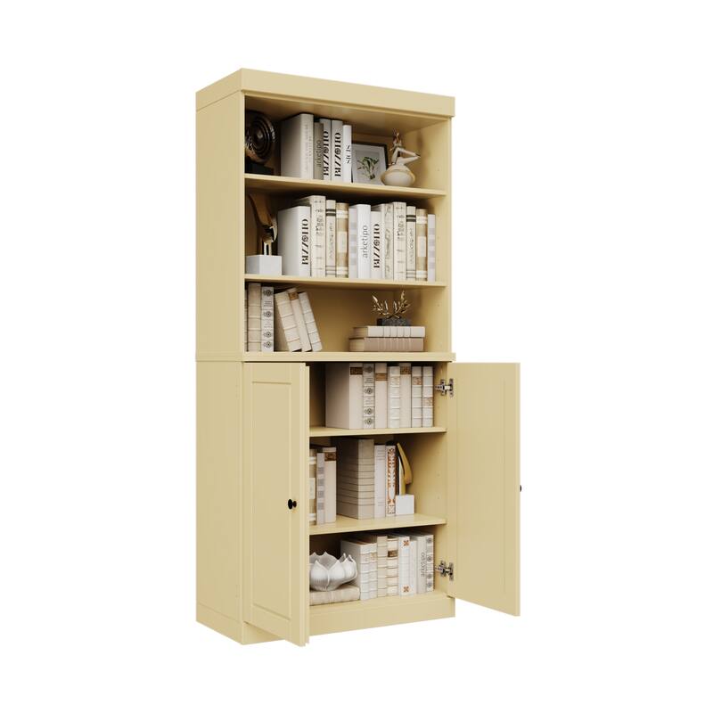 100% Solid Wood 6-Shelf Bookcase with Optional Doors by Palace Imports