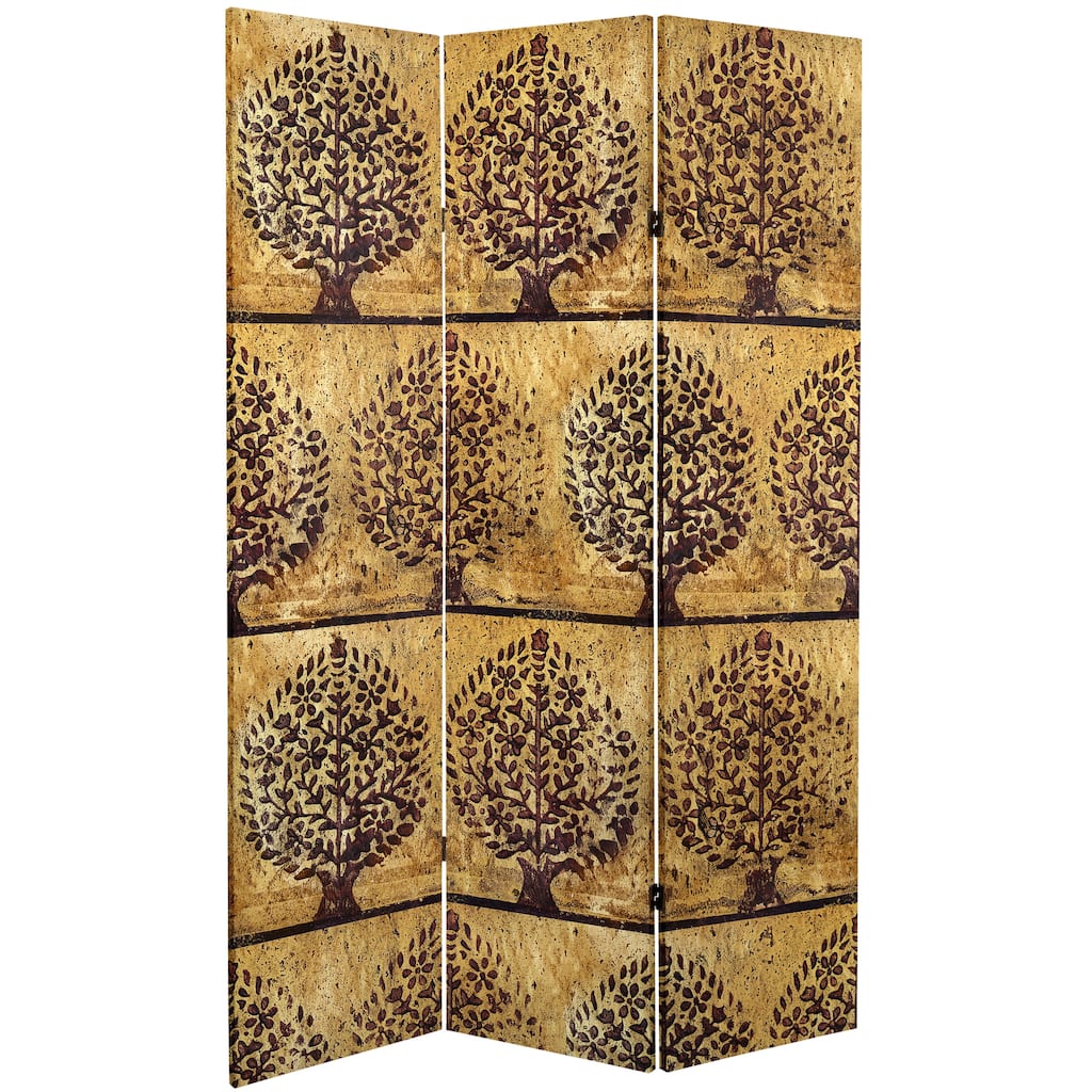 6 ft. Tall Gold Leaf Orchard Canvas Room Divider