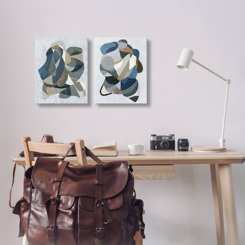 Stupell Neutral Geometric Patterns Canvas Wall Art Design By Coco Good (Set of 2)