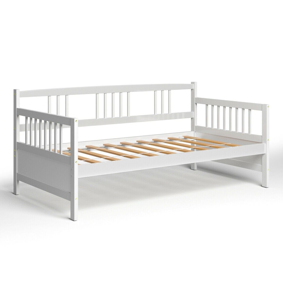 White twin bed with sale rails