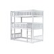 preview thumbnail 9 of 11, White Twin Size Triple Bunk Bed for Kids Bedroom, Rubber Wood Detachable Bunk Floor Bed Frame with Ladders & Guardrails