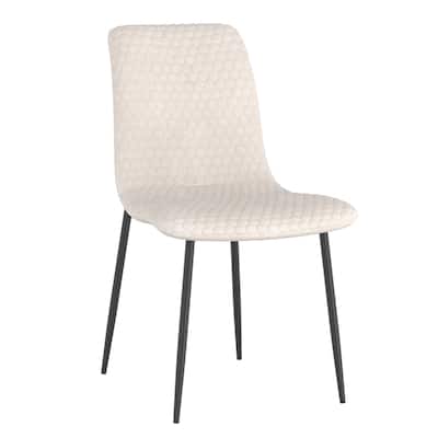 Contemporary Fabric and Metal Dining Chair, Set of 2