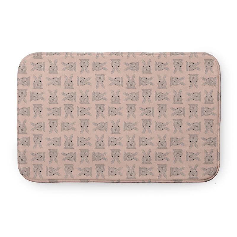 Criss Cross Bunnies Bathmat - Sunwashed Red - 34" x 21"