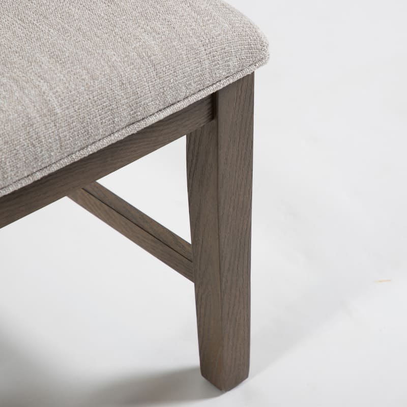 Furniture of America Lenn Modern Farmhouse Oak Wood Upholstered Side Chair (Set of 2)