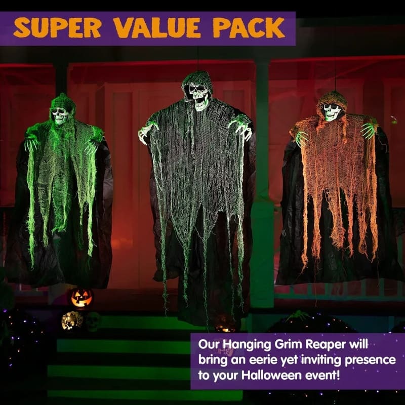 3 Pack Halloween Hanging Grim Reapers