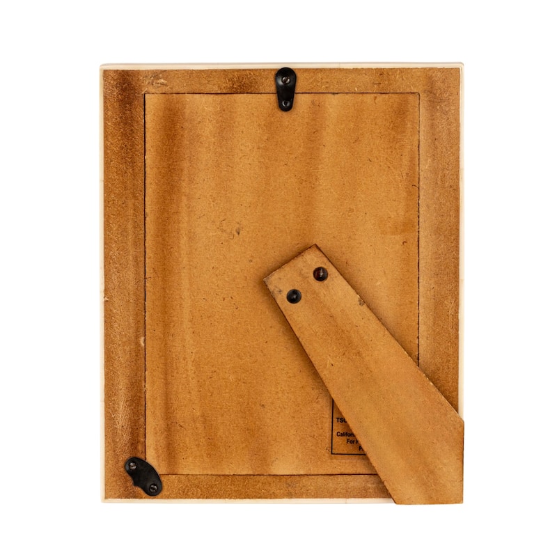 White Resin Photo Frame with Beige Accents
