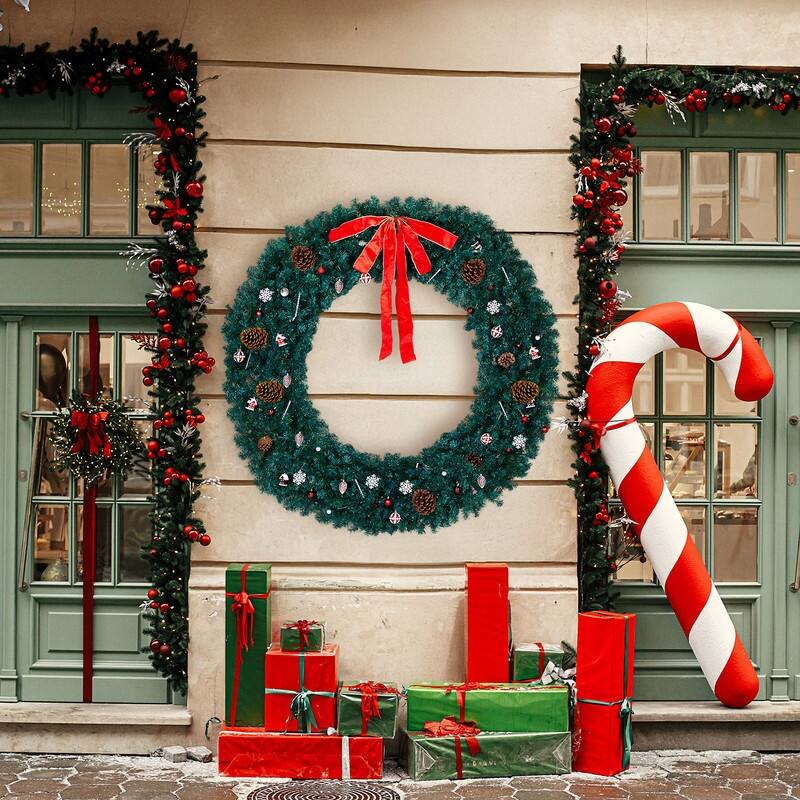 Green PVC Bow Decoration Garden Garland Decoration