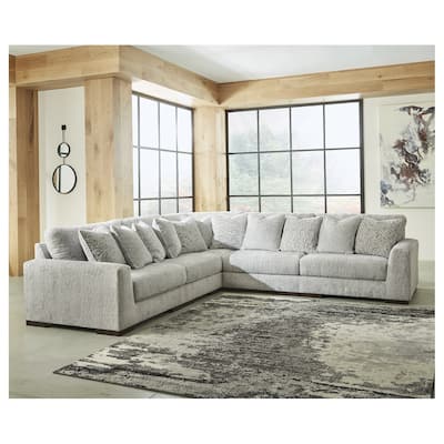 Signature Design by Ashley Regent Park Pewter 5-Piece Sectional - 132"W x 132"D x 39"H