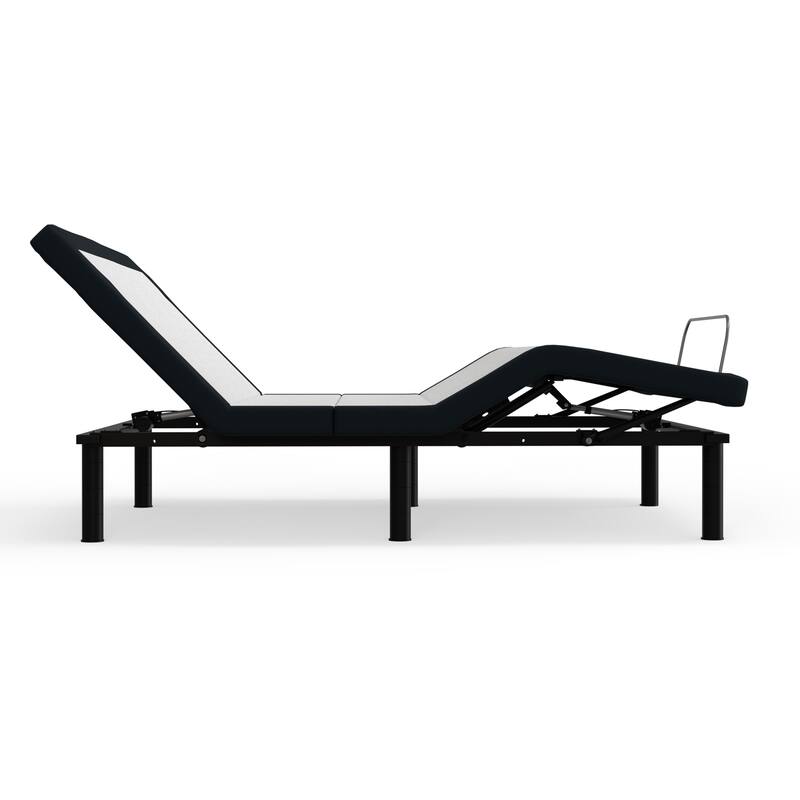 Twin XL Size Metal Adjustable Platform Bed Base with Massage, USB Ports and LED Lighting