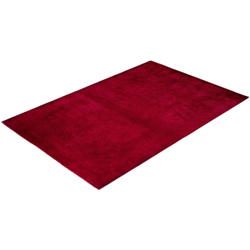 Overdyed One-of-a-Kind Hand-Knotted Area Rug - Purple - 3' 10" x 6' 0"