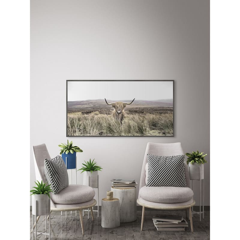 Long Horn Floater Framed Print on Canvas