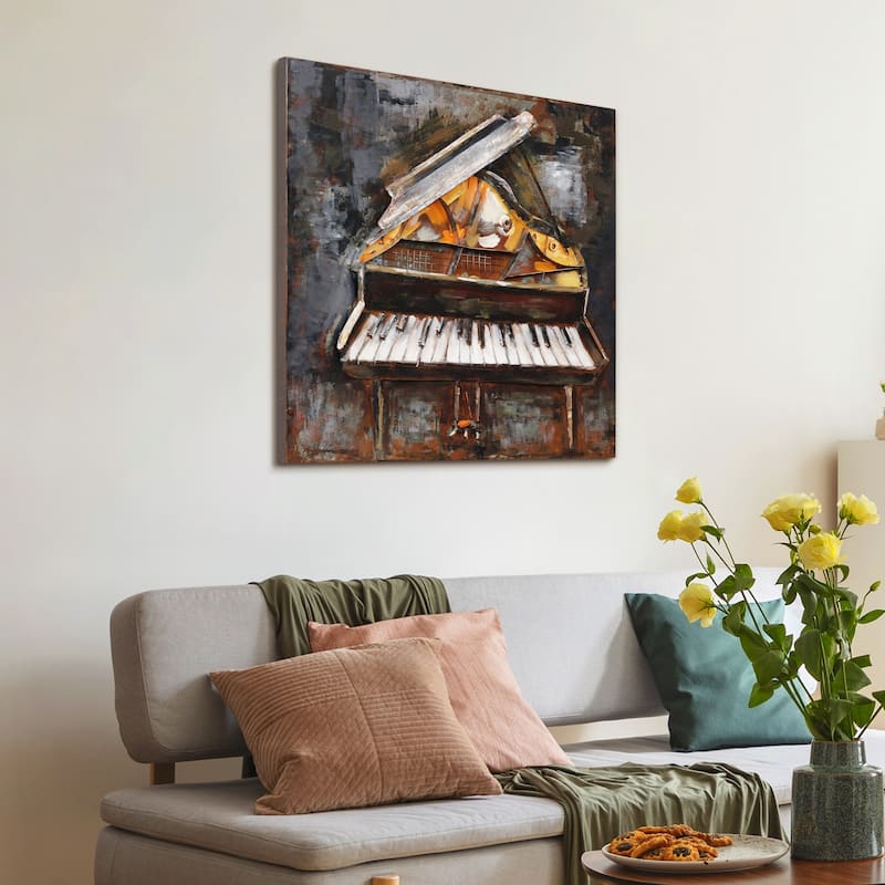 "Magic Keys" Mixed Media Iron Hand Painted Dimensional Wall Art