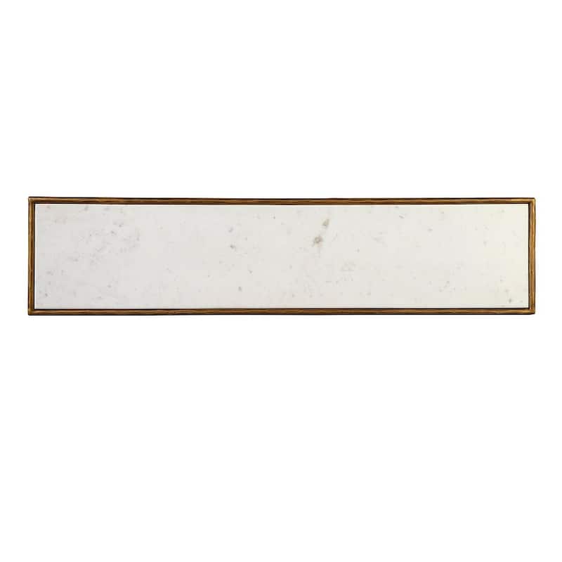 Furniture Classics White Marble Gold Cast Iron Bronson Console Table
