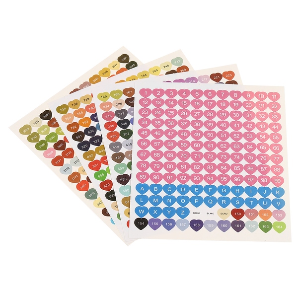 447 Color Diamond Painting Stickers, 2 Sets Painting Container Number Labels - Mixed Color