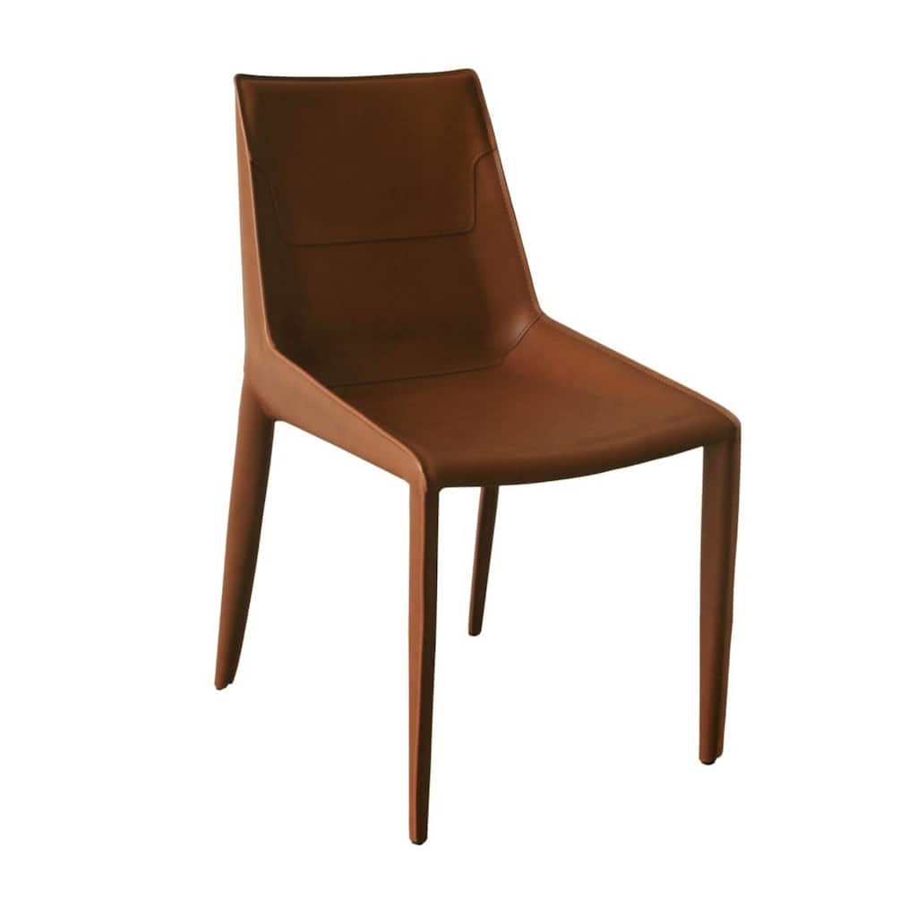 Brown/Brown Faux Leather Upholstered Wood Frame Dining Chair, Set of 2, Sturdy Dining Chair for Dining Rooms - 21.75