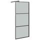 preview thumbnail 19 of 71, vidaXL Walk-in Shower Wall multi size Half Frosted ESG Glass Black