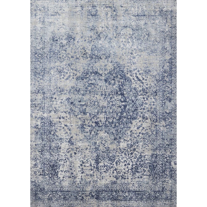 Alexander Home Mason Distressed Traditional Blue Persian Rug