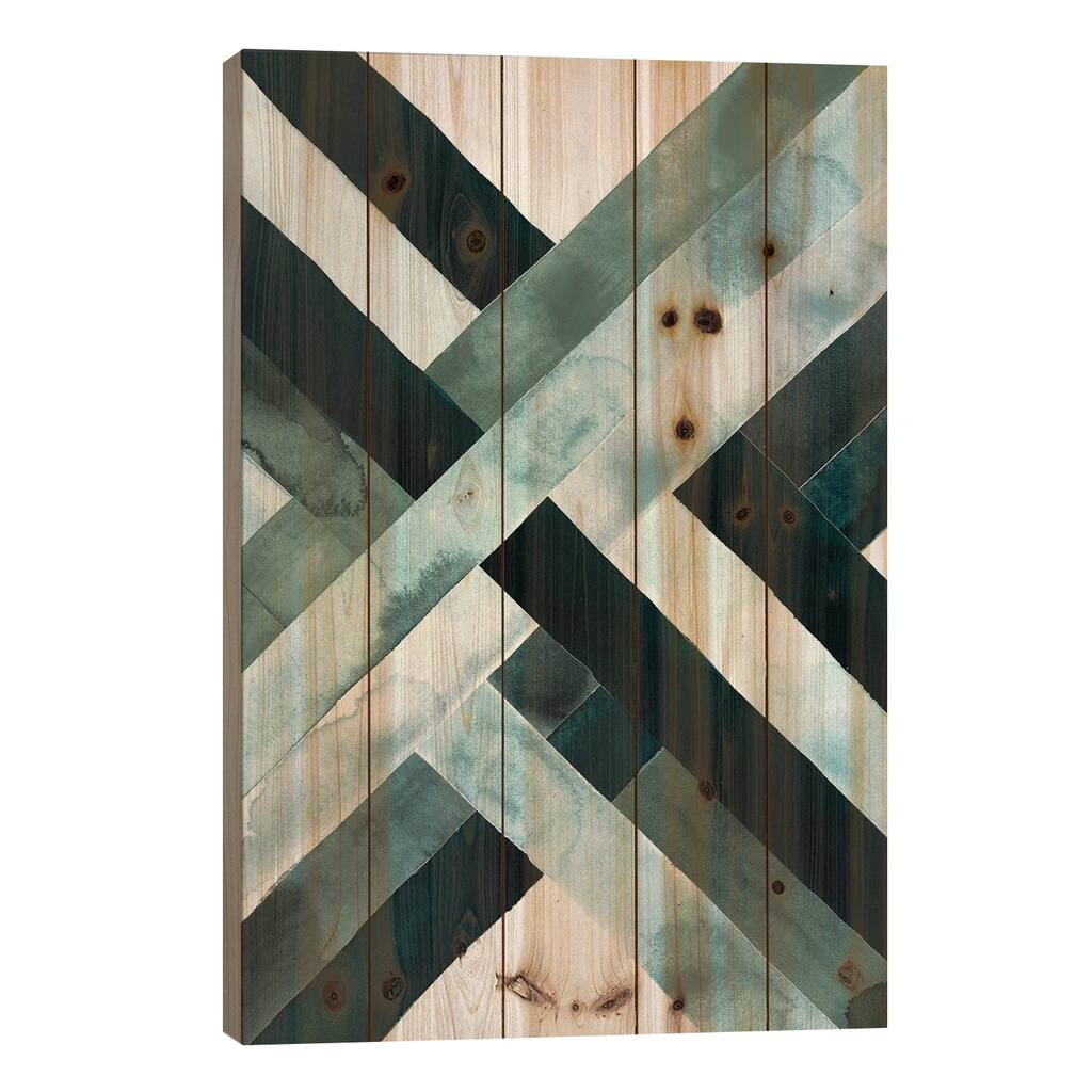 Watercolor Weave II Print On Wood by Grace Popp - Multi-Color