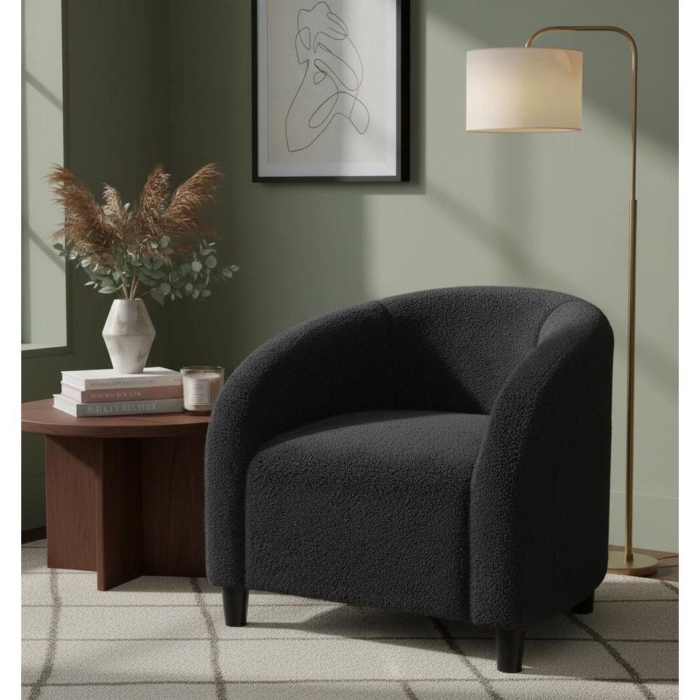 Velvet Barrel Chairs, with Soft Cushion