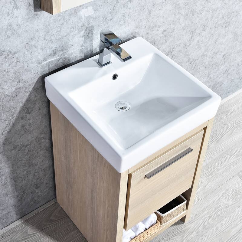 Solid Wood Bathroom Vanity with Mirror Medicine Cabinet