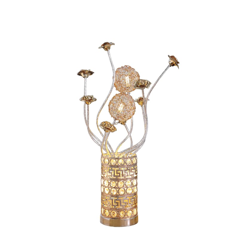 LED Aluminum Golden Rose Bud Flower Table Lamp