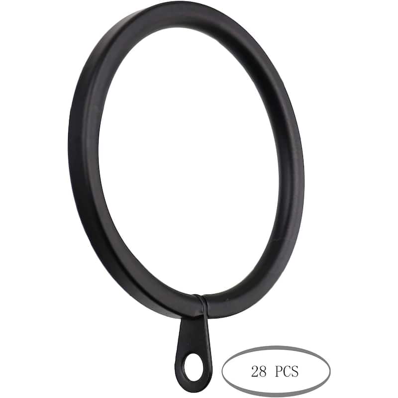 Meriville 2-Inch Inner Diameter Metal Flat Curtain Rings with Eyelets