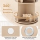 preview thumbnail 9 of 7, Coffee MDF Kids Rotating Bookshelf 8 Compartments 360-degree Swivel and Bear Baffles - 16"L x 16” W x 25.5" H