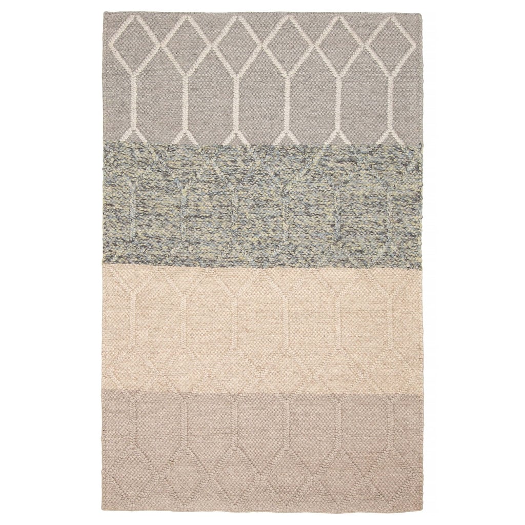 ECARPETGALLERY Braid weave Sienna Multi Color Wool Rug - 5'0 x 7'9