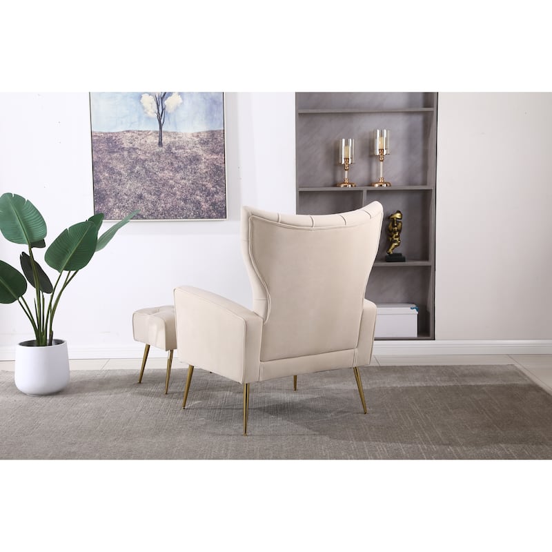 31.5" Velvet Button Tufted Arm Chair
