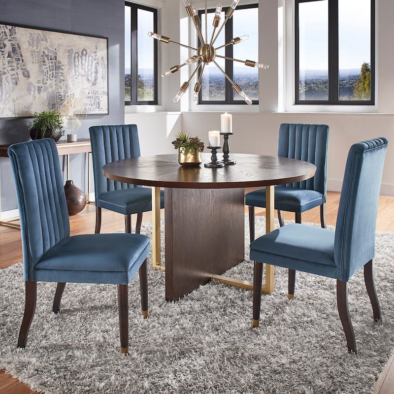 Andrea Espresso and Velvet 5-Piece Dining Set by iNSPIRE Q Modern