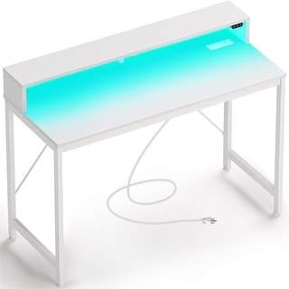 Computer Desk 39 inch with LED Lights - Bed Bath & Beyond - 39975233