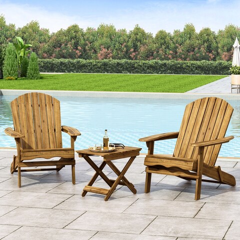 Malibu Outdoor 3-piece Acacia Wood Chat Set by Christopher Knight Home