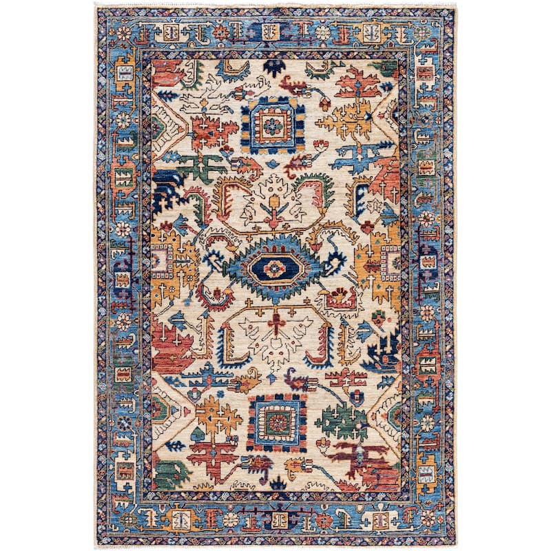 Serapi One-of-a-Kind Hand-Knotted Area Rug - Ivory - 4' 1" x 5' 11"
