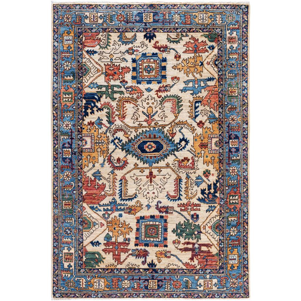Serapi One-of-a-Kind Hand-Knotted Area Rug - Ivory - 4' 1" x 5' 11"
