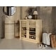 preview thumbnail 38 of 47, Palace Imports 100% Solid Wood Short Clear Glass Bathroom Storage Cabinet with 2 Drawers, 32" W x 35.75" H Yellow