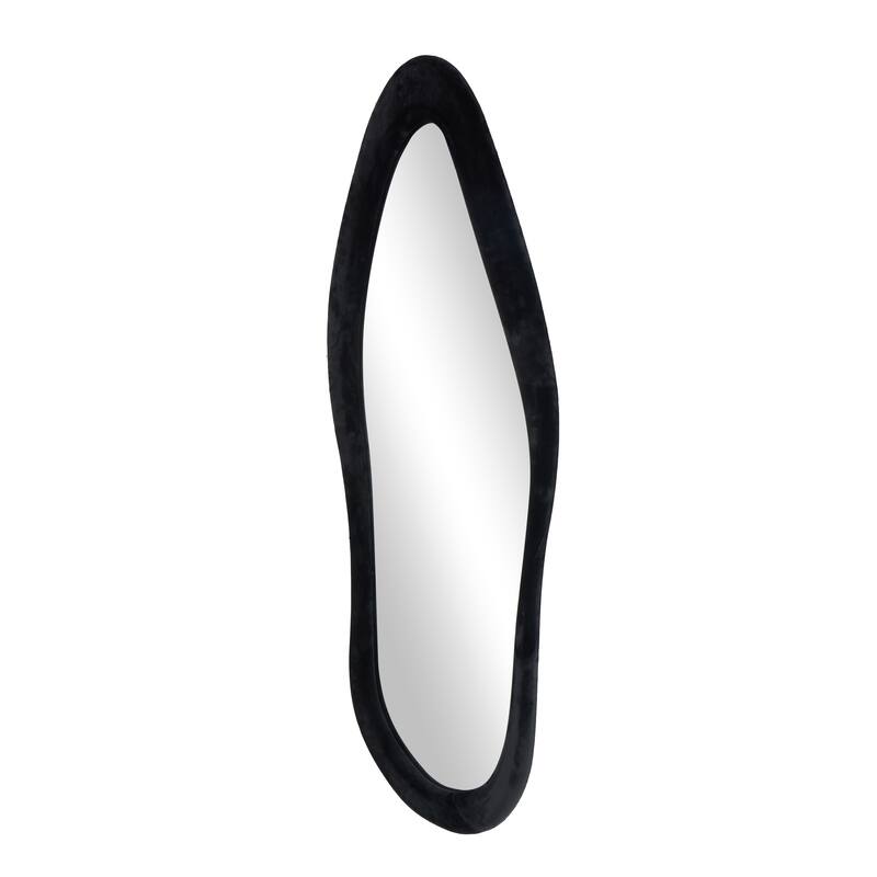 Velvet Abstract Wavy Wall Mirror - Black or White - Roche River Decor