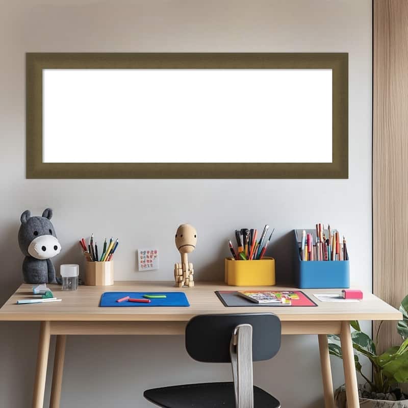 Amanti Art Blaine Light Bronze Narrow Framed Dry Erase Magnetic Board