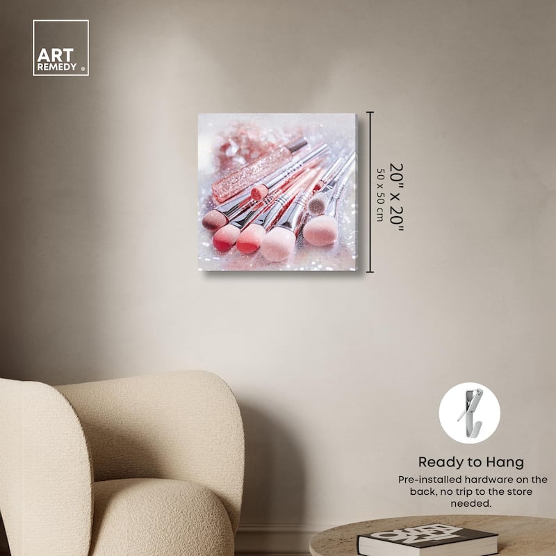 Brush Collection Blush Canvas by Art Remedy, Gallery Wrapped