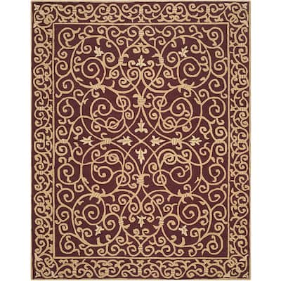 Boho Beauty Area Rug - Hand-Hooked Wool Floral Design - Durable Cotton Backing - Home Decor - 141 x 105